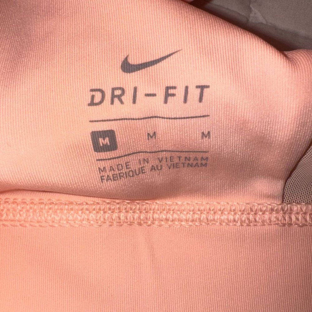 Nike Dri-Fit Womens Sports Bra Medium Pink & Green  Stretchy Activewear - Picture 5 of 12